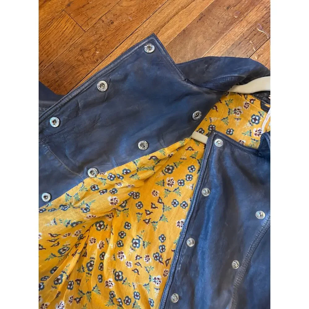 FREE PEOPLE Avis Distressed Lamb Leather Moto Jacket NWT S Small $498 - Picture 7 of 11